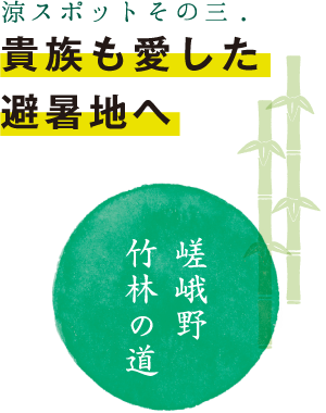 涼スポットその三 貴族も愛した避暑地へ 嵯峨野 竹林の道