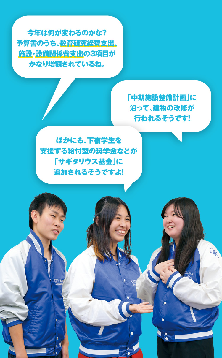 あなたのチカラで大学が変わる！今年はどんな風に変わりそう？予算書から今年度の変化を予測！