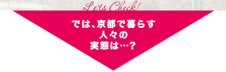 では、京都で暮らす人々の実態は…？