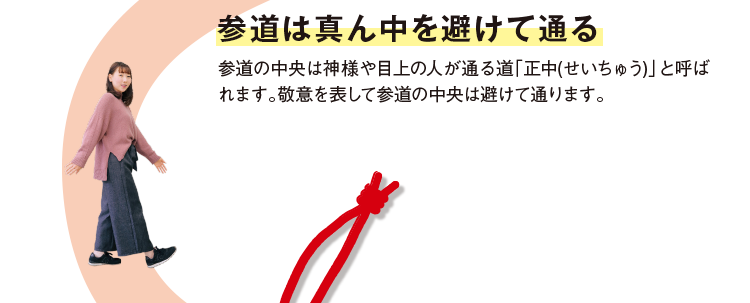 2 参道は真ん中を避けて通る