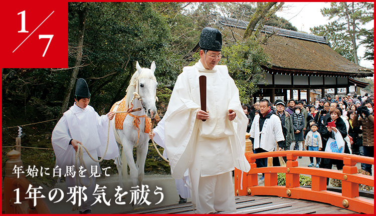 年始に白馬を見て1年の邪気を祓う