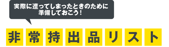 実際に遭ってしまったときのために準備しておこう！非常持出品リスト