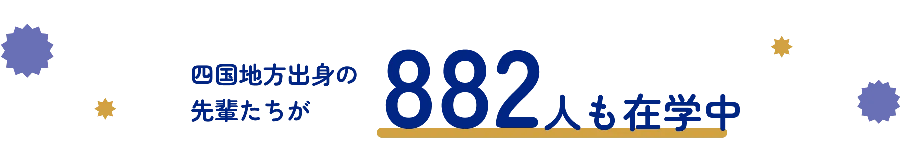四国地方出身の先輩たちが882人も在学中