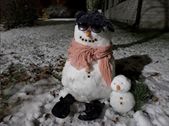 友達が作ってくれた雪だるま