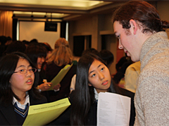 Ayu and Haruna interviewing Michael