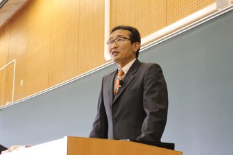 スポーツと人間形成 でkbs京都の森谷 威夫さんが講義 京都産業大学