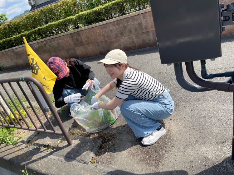 街路樹の草引き