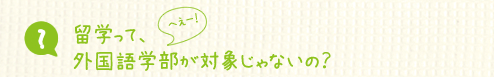1年次でも留学できる?