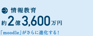情報教育 約2億3,600万円 「moodle」がさらに進化する!