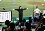 全国大会での応援の様子。