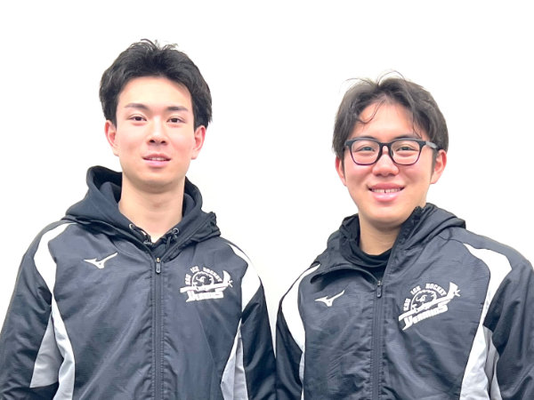 左／次期主将の宮脇 快翔さん（経営・3年次）、右／次期副主将の北村 琉星さん（法・3年次）
