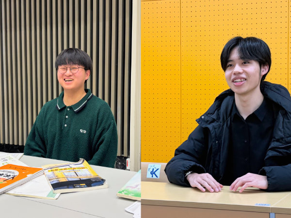 3年次の増田 友咲さん（左）と3年次の八幡 樹さん（右）